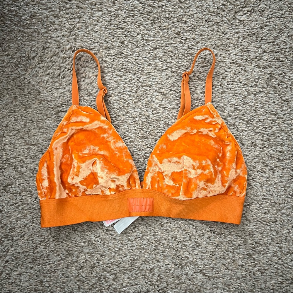 Orange Velvet Bralette